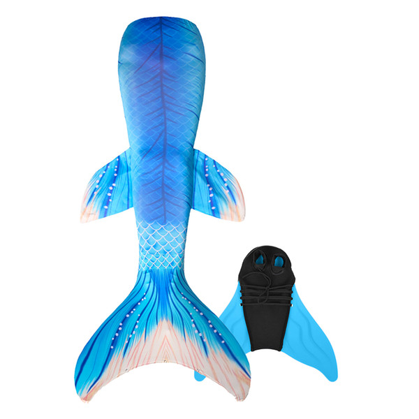 Girls Mermaid Tail with Monofin for Swimming, Adult Mermaid Swimwear Flipper, 2pcs Swimsuit Diving Fin