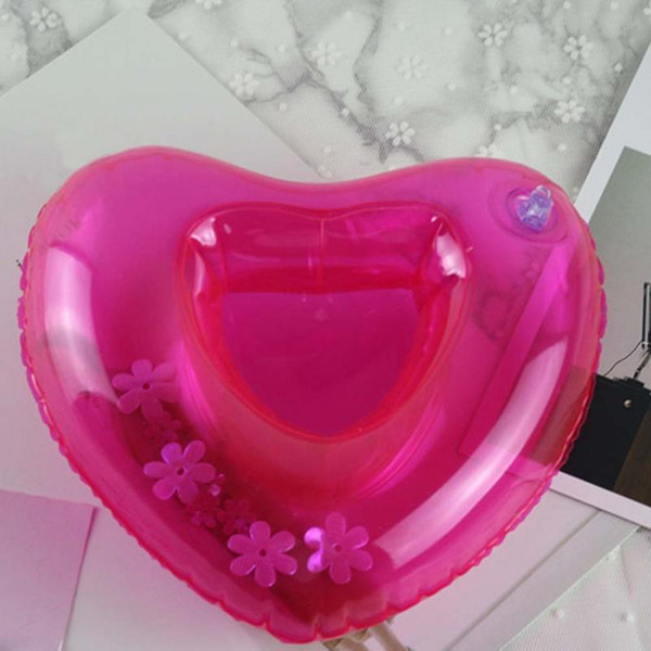 Summer Inflatable Toys cute Drink Can Holder PVC Inflatable Floating loving heart Swimming Pool Bathroom Beach Water Toys