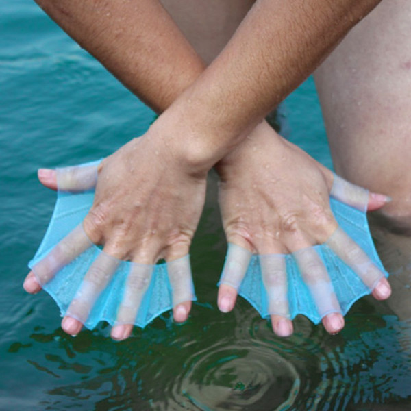 Women Men Kids Silicone Material Swim Gear Fins Hand Web Flippers Training 1 pcs Diving Gloves Webbed Gloves for Swimming