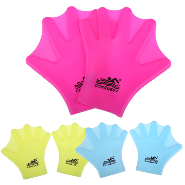 Hight Quality Swimming Webbed Gloves Adult Frog Finger Fin Diving Hand Wear Silicon LB SS