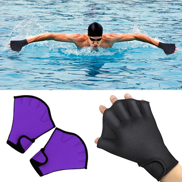 Newly 1 Pair Swimming Gloves Aquatic Fitness Water Resistance Aqua Fit Paddle Training Fingerless Gloves shop -Hot free shipping