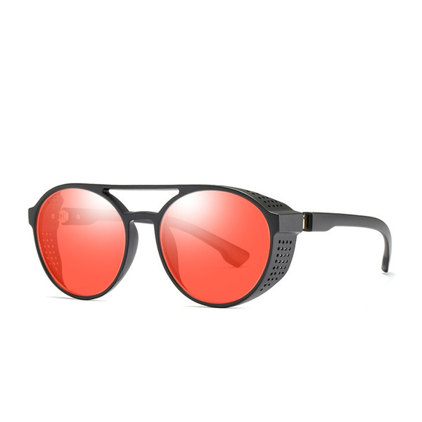 Xinfeite Sunglasses Retro Steampunk Round Color Coating Mirror Uv400 Outdoor Sun Glasses Night Vision Goggles For Men Women X524