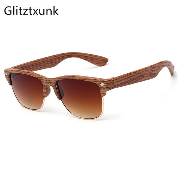 New Fashion Vintage Sunglasses Men Women Sports Eyewear Wood Grain Sunglasses Goggles Outdoor Driving Uv400