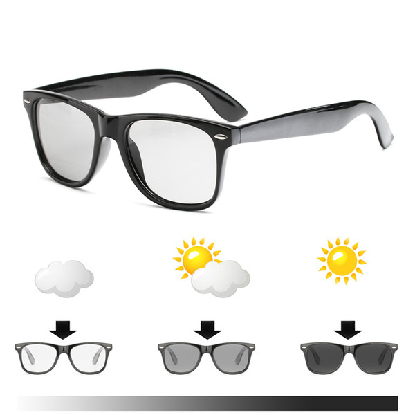 New Men Outdoor Driving Photochromic Sunglasses Men Polarized Chameleon Discoloration Sun Glasses Square Sunglasses
