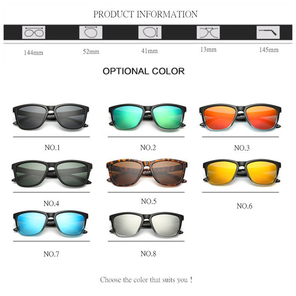 Polarized Sunglasses Men Classic Sport Sun Glasses Women Outdoor Driving Glasses Colorful Lenses Eyewear