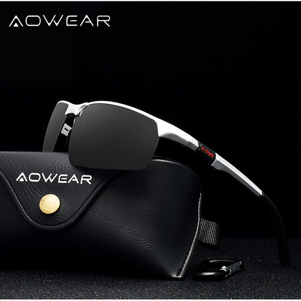 Designer Rimless Sunglasses Men Porlarized Aluminum Magnesium Sports Sun Glasses Male Outdoor Driving Goggles Gafas