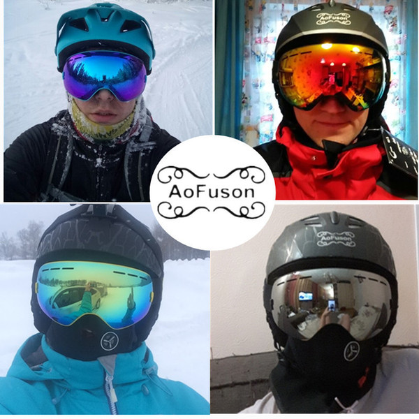 Ski Goggles, Snowboard Glasses Double Layers Uv400 Anti-fog Big Mask Men Women Winter Snow Snowmobile Gafas De Skiing Eyewear