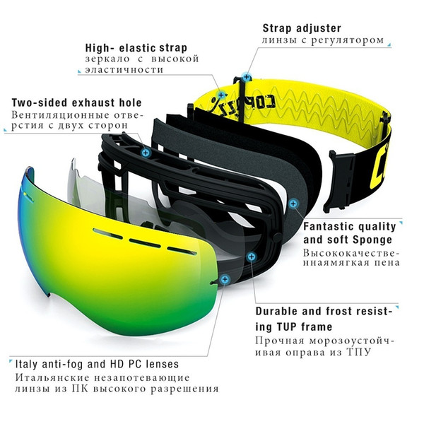 Ski Goggles Snowboard Goggles Glasses For Skiing Uv400 Protection Snow Skiing Glasses Anti-fog Ski Mask