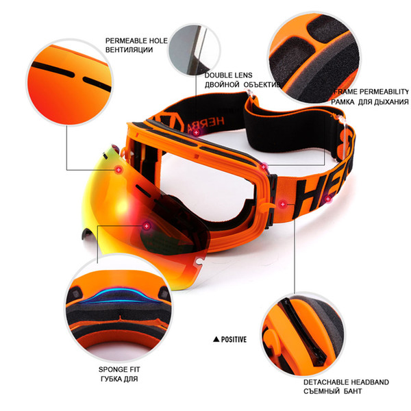 Ski Goggles Double Lens Uv400 Anti-fog Adult Snowboard Skiing Glasses Women Men Snow Eyewear