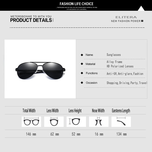 Elitera High Quality Polarized Mirror Sun Glasses Male Driving Fishing Outdoor Eyewears Accessories Sunglasses For Men Wholesale