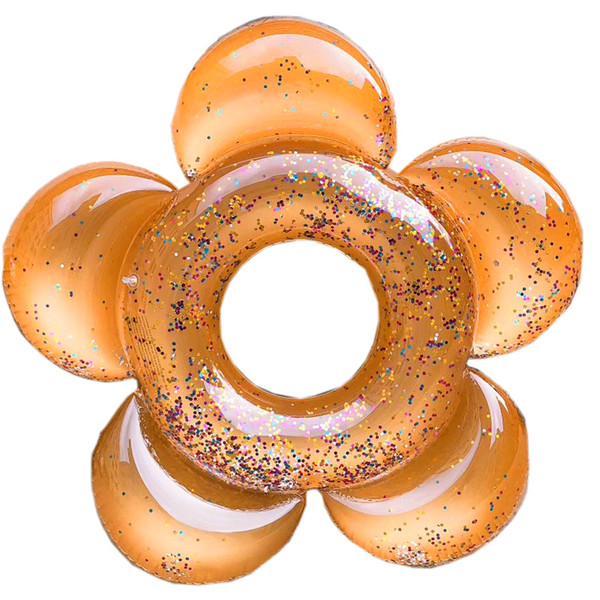 Mermaid Sequins Inflatable Floats Tuba Thickening Sun Flower Swimming Ring Pinkycolor Flower Folding Anti Wear Hot Sale 24xlI1