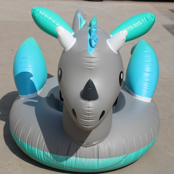 Australia Silver Dragon Inflatable Floats Dinosaur Unicorn Thickening Swimming Ring Fold Portable Anti Wear Summer Beach Hot Sale 99ydI1
