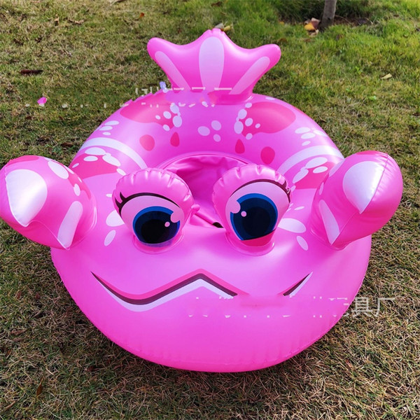 PVC Eco Friendly Inflatable Floats Frog Crab Childrens Swimming Circle Security Solid With Handles Lovely Anti Wear Factory Direct 18klI1