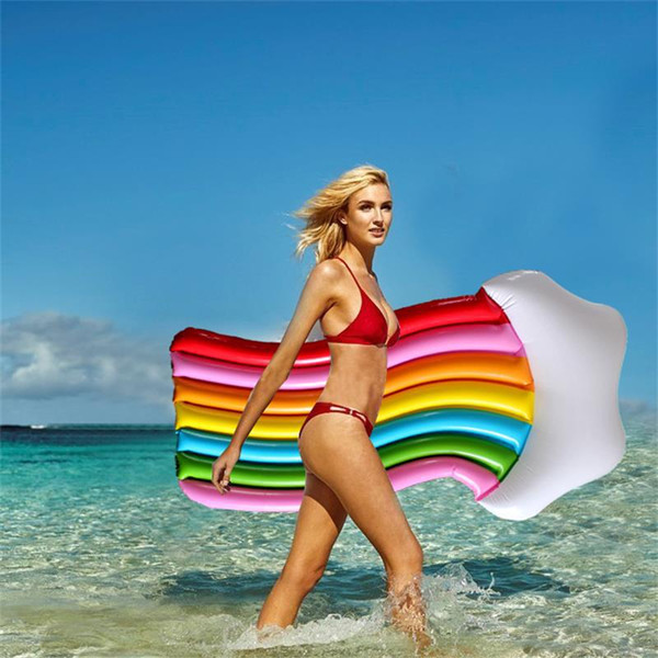 Rainbow Clouds Inflatable Floats PVC Eco Friendly Solid Floating Bed Single Person High Hardness Fashion Security Anti Wear Hot Sale 40dyI1