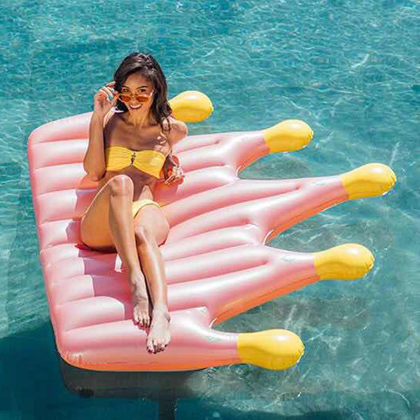An Crown Golden Inflatable Floats Enlarge Thickening Floating Bed Red Rose Pink PVC Eco Friendly Summer Beach Fashion Hot Sale 60stI1