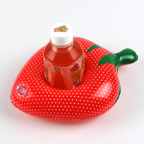 New Strawberry Cups Holder Inflatable Floats Tubes Fruit Coaster Pool Toys Apple Cherry Shaped Water Sports Swimming Products 1 5dqG1