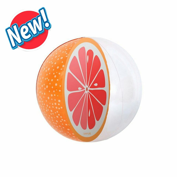 Ins Outdoor Sport Beach Ball Red Pomelo Pattern Game Folding Portable Summer Fashion Refreshing Swim Balls Paddle Toy 17csD1