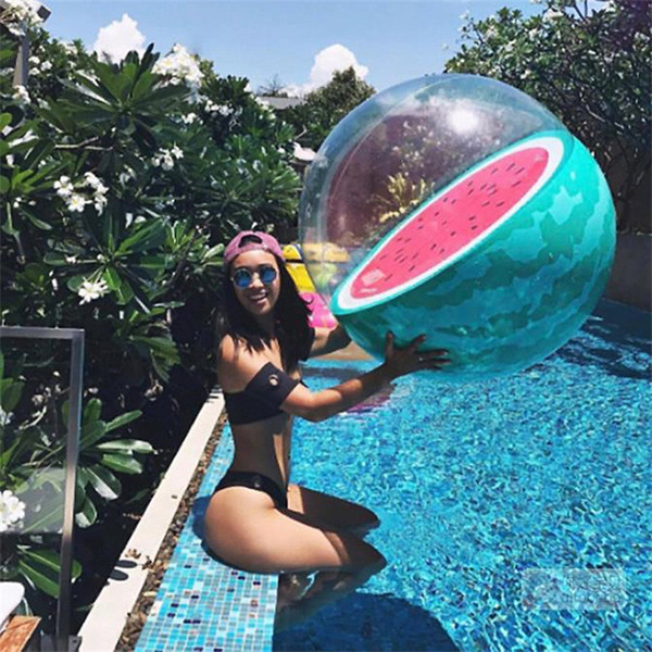 Inflatable 3D Swimming Ball Sea Play Adult Funny Beach Balls Red Pomelo Watermelon Pattern PVC Orange Paddle Toys 17csD1
