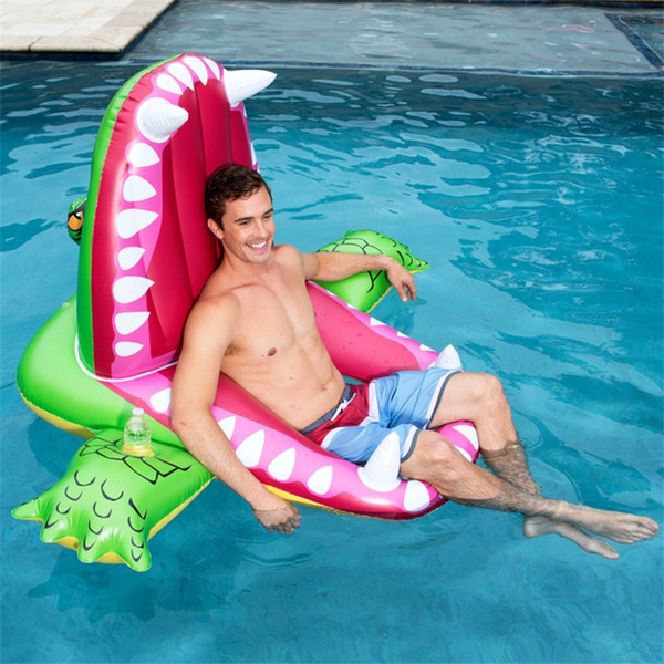Shark Inflatable Floats Adult Aquatic Sports Floating Row Folding PVC Colourful Eco Friendly Portable Fashion Bardian Deck Chair 79csD1