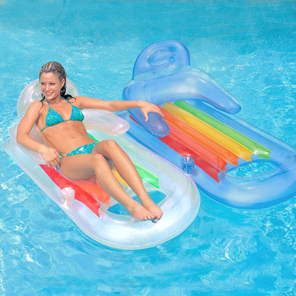 New Arrival Luxury Floating Mat Inflatable Floats Tubes Float Bed Handrail Backrest Swimming Products Summer Beach Hot Sale 33dhG1
