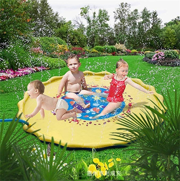 Lawn Sprinkler Pad PVC Kid Game Mat Yellow Home Submarine World Sward Inflation Water Spray Toy Hot Sale 37lcD1