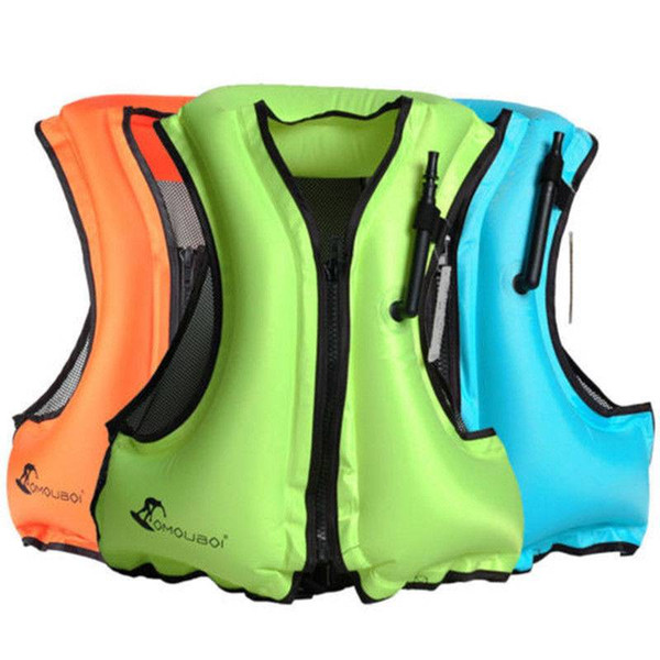 New Life Jacket Inflatable Snorkeling Vest Zip Adult Swimming Fishing Jacket Adjustable waist strap Life Vest