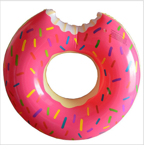 Hot Summer Water Toys 36 Inch Gigantic Donut Swimming Float Inflatable Swimming Ring 2 Colors Best Gifts For kids Strawberry Donut floats