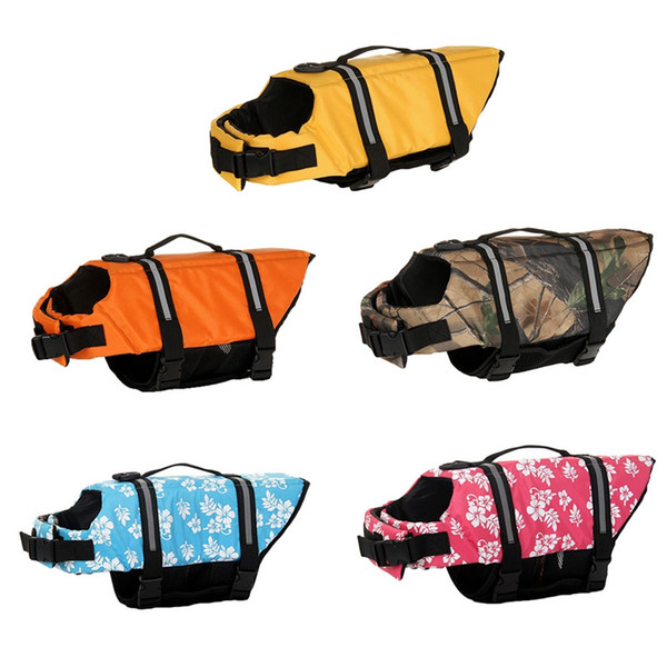Dog Life Jacket Pet Saver Life Vest Swimming Preserver Dog Puppy Swimwear Surfing Swimming Vest Reflective Stripes