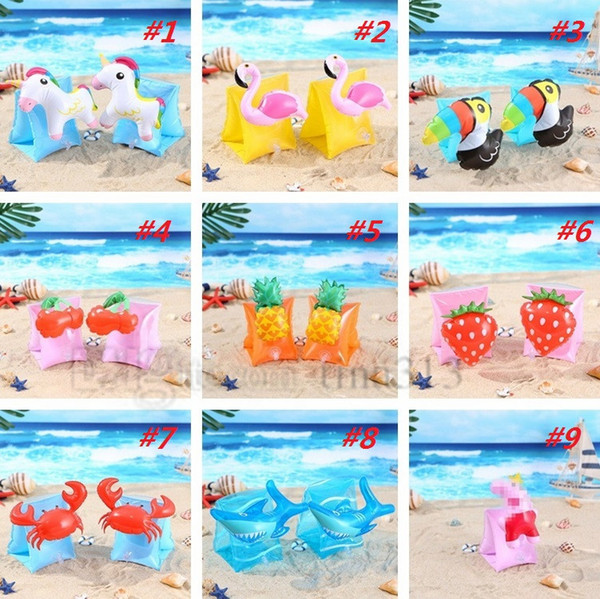 Baby Crab pineapple Cherry Flamingo PVC Inflatable Float Arm Circle children Swim Sleeves Swim Ring Pool Floating Ring Buoy 4685