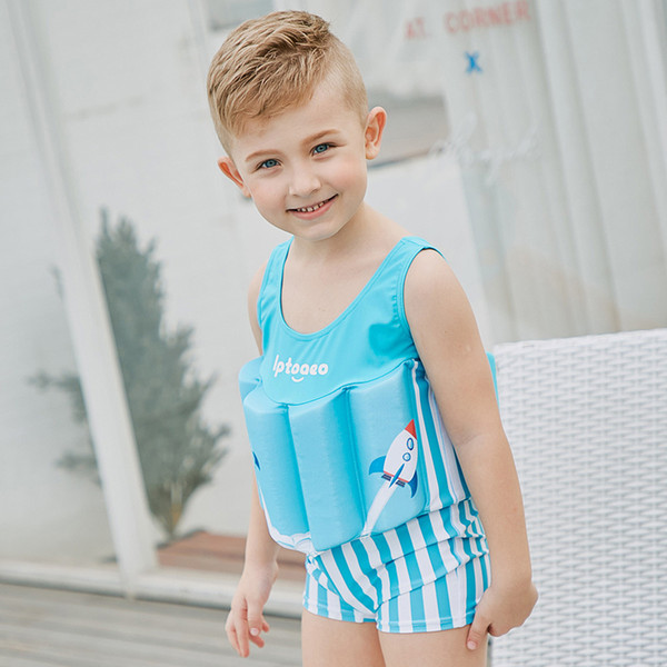 Hot Kids One-piece Buoy 21 Style Baby Cartoon Life Vest Buoyancy Swimsuit Floral Fresh Boys Girls Swimming Clothes Designer