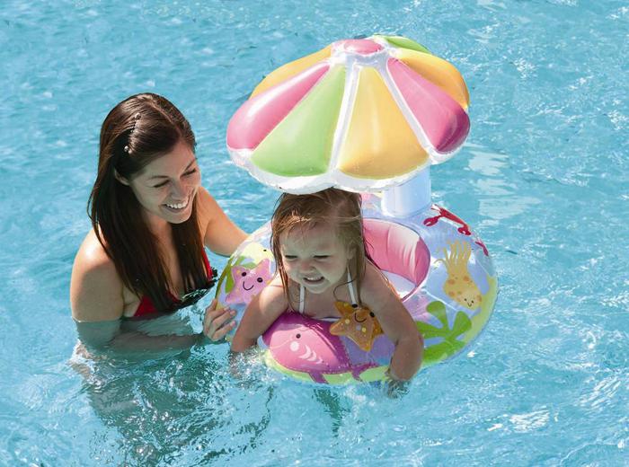1 pcs Inflatable Flower Baby Float w Squeaky Noise Toy Swimming Pool Floatie NEW