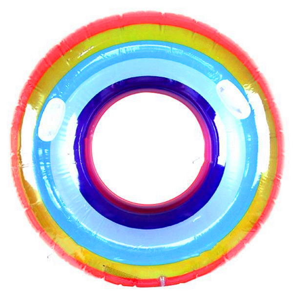 Thicken Rainbow Swim Ring Pool Float Inflatable Floating Life Ring Swimming Circle Air Mattress for Adults