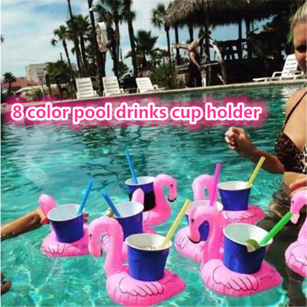 Cute 8 color Drinks Cup Holder pool cup holder inflatable drink holder pool toy Bottle stand Floating toy out294