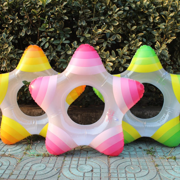 Children Cartoon Five-pointed Star Swimming Float Seat Boat Pool Handle Water Sport Swim Ring
