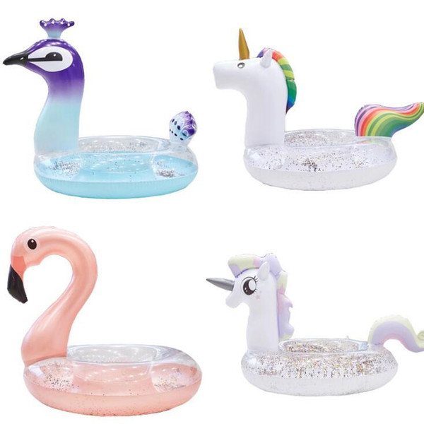 Sequins Unicorn Floats Adult Flamingo Float Swimming Ring Adult Life Buoy Unicorn Floating Ring Sequins Pools Outdoor Play CCA11539 10pcs