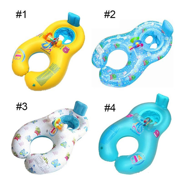 Baby Outdoor Summer Lake Water Lounge Pool Mother And Child Swimming Circle Double Swimming Rings 4 Colors 100Pcs