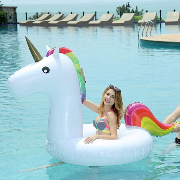 Giant Inflatable Unicorn Float Circle Swimming Ring Pool for Kid Baby Adult Large Fun Interest Patry Water Beach Toy DLH079