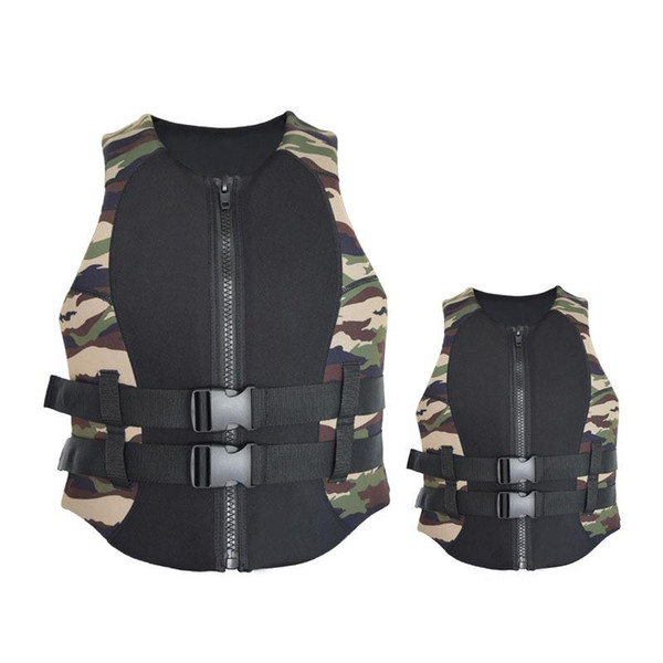 Mounchain Adult Children Camouflage Lifejacket Unisex Lifesaving schwimmweste kinder Buoyancy Vest for Swimming Water Sports