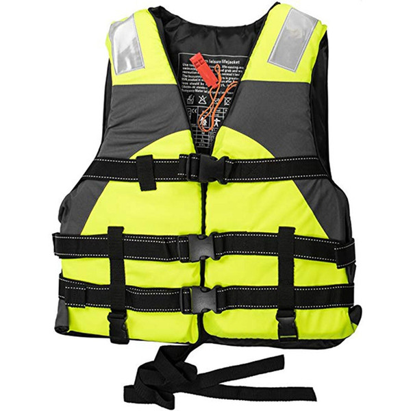 Fishing Life Vest Adult Reflective Adjustable Waistcoat Jacket for Swimming Drifting Boating