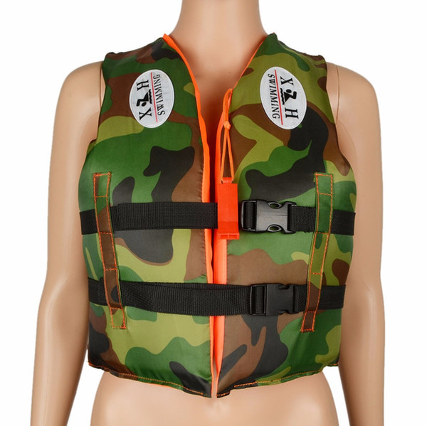 Kids Life Jackets Vest Swimwear With Whistle Camouflage Children Youth Boy Girl