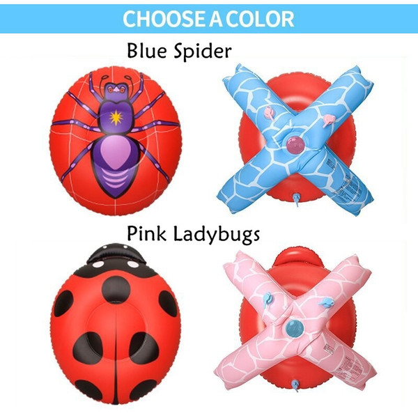 2017 Newest Multifunction Back Vest lifejacket Children Inflatable Pool Float Summer Children Spider Ladybugs Toys Swim Ring