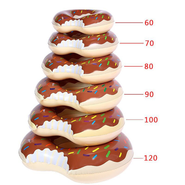 2018Gigantic Donut Swimming Summer Outdoor Inflatable Thickening Seats Inflatable Cute Armpit Life Circle Doughnuts Swimming Water Supplies