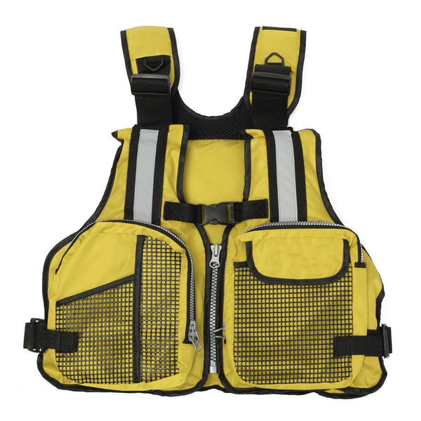 Wholesale- Adjustable 3 Colors Fly Fishing Vest Outdoor Waterpoor Safety Life Jacket Life Vest Fishing Clothes In Water Sports Swim