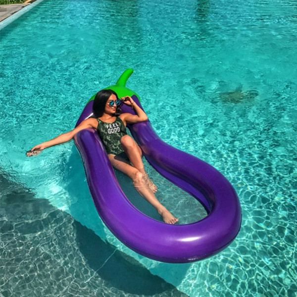 Eggplant Swim Ring Swimming Pool Summer Party PVC Material Safety Buoy Adult Beach Outdoors Water Sports