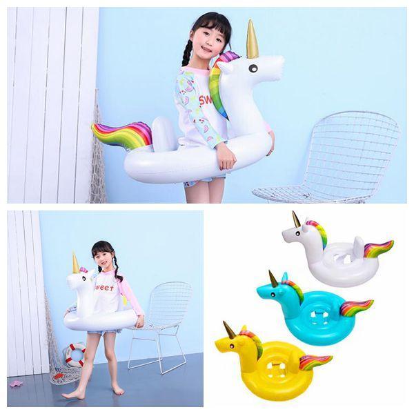 INS Inflatable Unicorn Floats Kids Unicorn Float Swimming Ring Baby Unicorn Life Buoy Floating Ring Outdoor Play CCA11541 10pcs