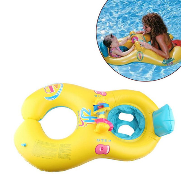 Baby Outdoor Summer Lake Water Lounge Pool Mother And Child Swimming Circle Double Swimming Rings 4 Colors 50Pcs