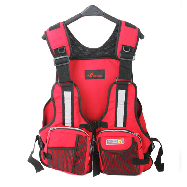 Wholesale- New Adult Safety Swimming Buoyancy Aid Sailing Life Jacket Floating Vest Adjustable Fishing Clothing With Multi-Pocket