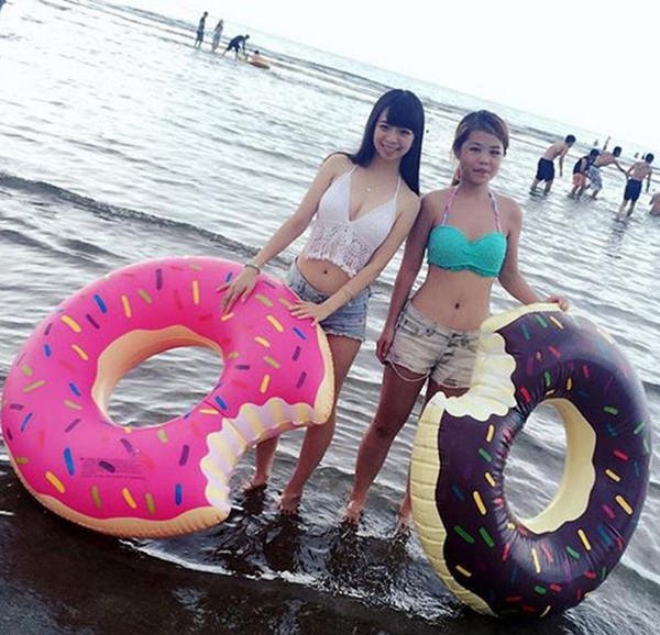 48 Inch Sweet Dessert Giant Pool Floats Adult Super Large Gigantic Doughnut Pool Inflatable Life Buoy Swimming Circle Ring b701