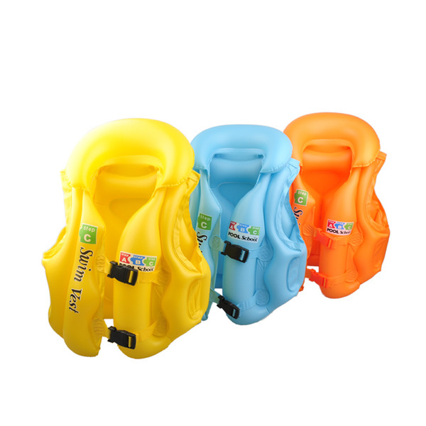 Wholesale- 3 Size Boys Girls Drifting Adjustable Children Kids Baby Inflatable Life Vest Swiwmsuit Kids Safety Vest For Fishing Swimsuit