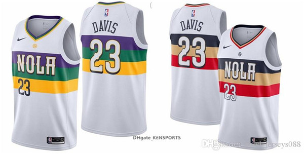 City style 2019 Men Pelicans New Orleans Basketball Jerseys 23 Davis Edition ALL Stitched Jerseys White S-XXL